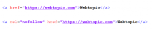 Nofollow backlink example
