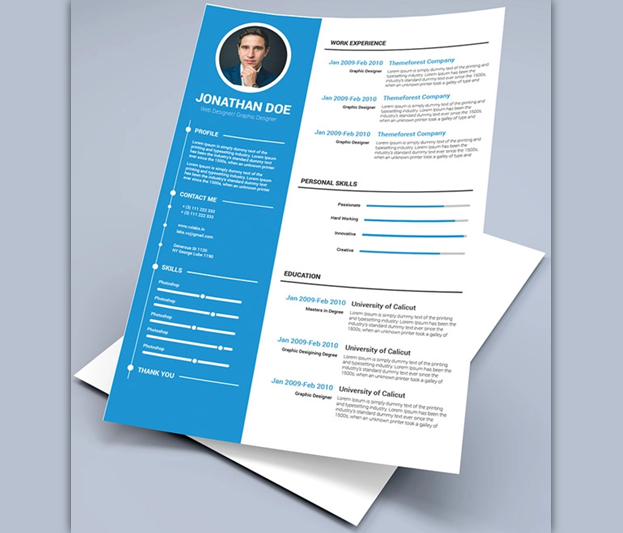 Blue Corporate Free Resume Templates