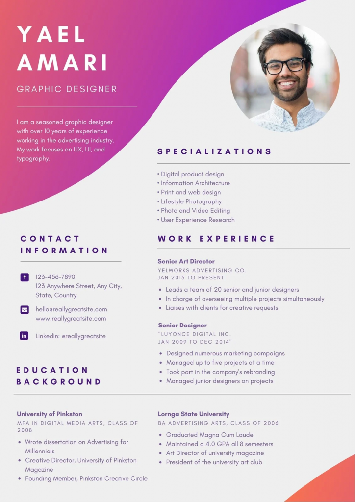 Free Creative Resume Templates fоr Creative Artist