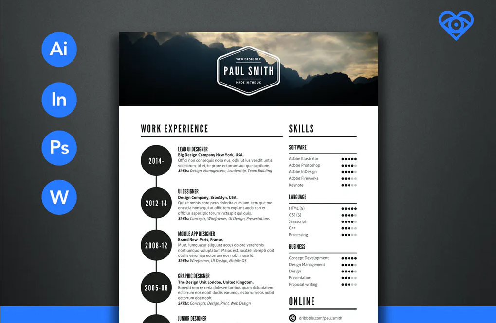 2019 Retro Style Resume Templates