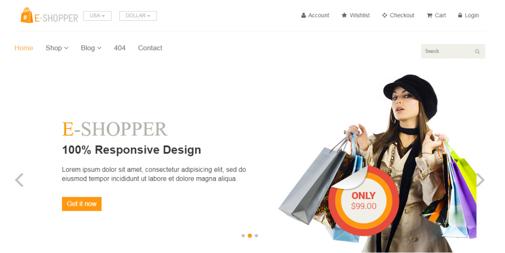 eShopper Free Website Templates