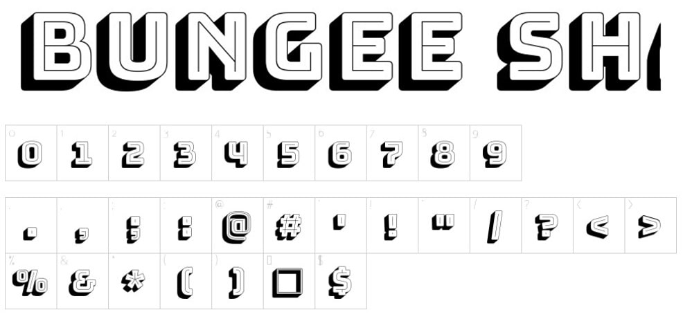 Bungee-Shade - Best Number Fonts