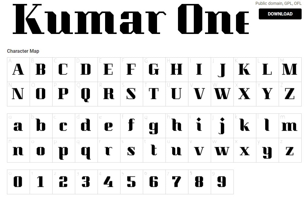 Kumar-One - Best Number Fonts